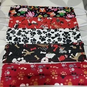Set of 5 dog lover face masks
